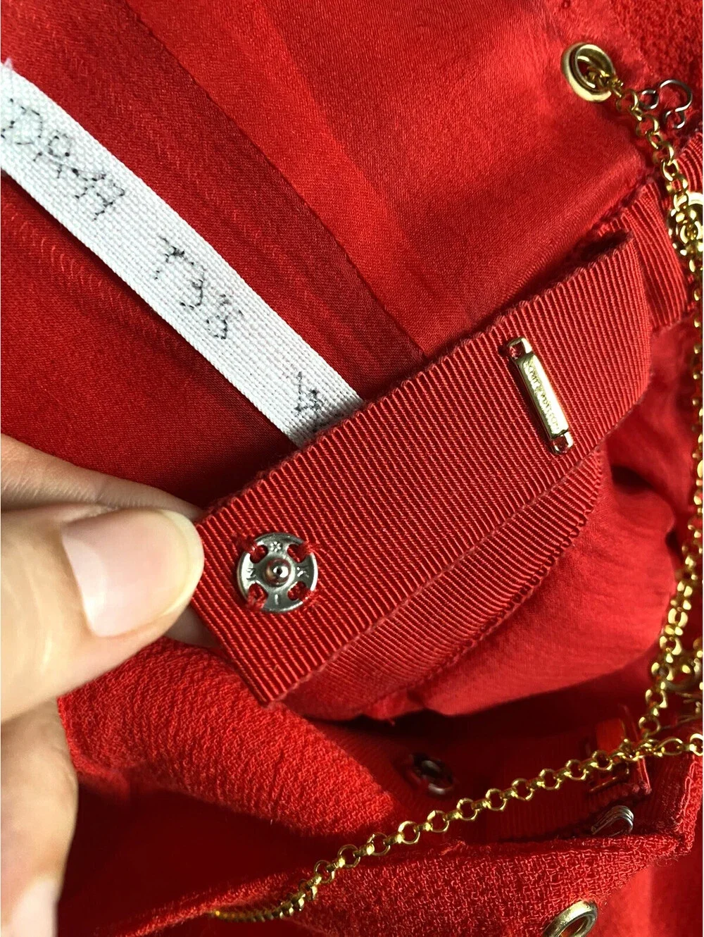 Vintage Louis Vuitton FR-36/38 Red Wool Chains Mini Dress by Marc Jacobs 2006
